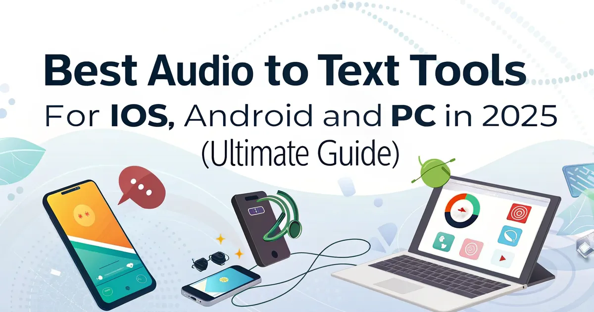 Melhores ferramentas de áudio para texto para iOS, Android e PC em 2025 (Guia definitivo)