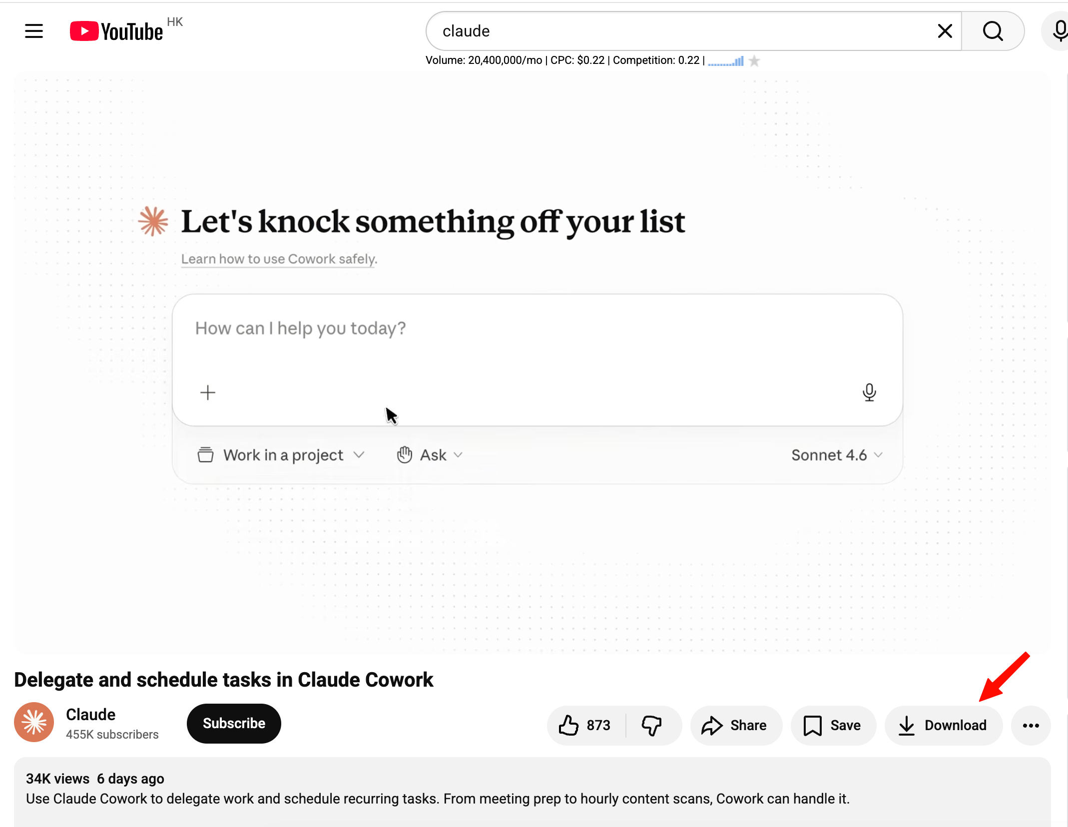 download youtube video on the desktop