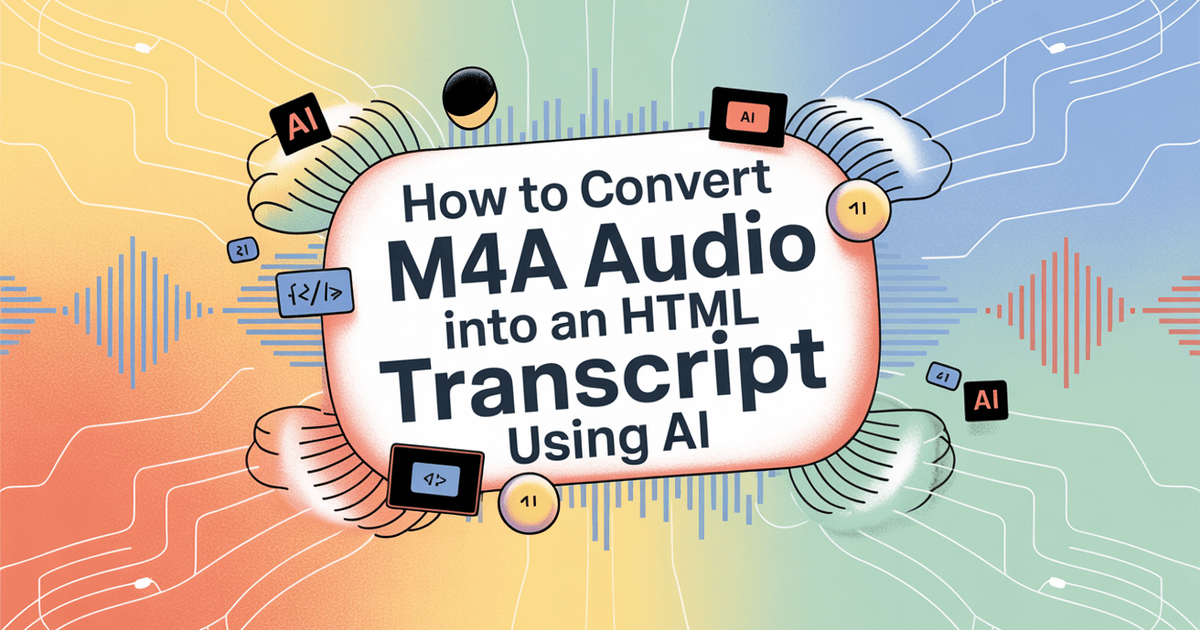 Como converter áudio M4A em uma transcrição HTML usando IA