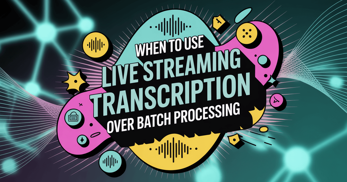 Quando utilizar a transcrição de transmissão em direto em vez do processamento em lote